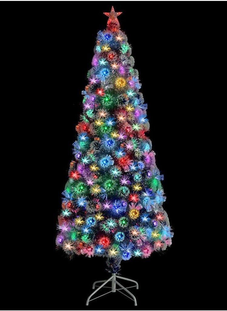 Generic Artificial Pre-lit Christmas Tree, White&Green 120 cm Fibre Optic & LED Lighting Indoor Holiday Decoration with Star Topper  - Image 3