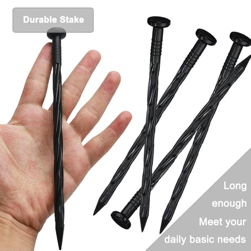 Yowlieu 30 Pcs Spiral Landscape Anchoring Spikes, 8 Inch Landscaping Fabric Edging Anchoring Stakes Plastic Edging Nails Nylon Garden Lawn Yard Spikes - Image 5
