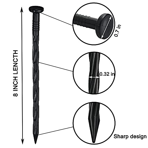 Yowlieu 30 Pcs Spiral Landscape Anchoring Spikes, 8 Inch Landscaping Fabric Edging Anchoring Stakes Plastic Edging Nails Nylon Garden Lawn Yard Spikes - Image 2