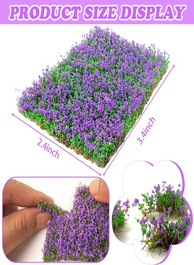 Warmtree Hand Torn Model Grass Tufts Flower Cluster for Miniature Scenery Applicable for N & HO Scale for Train Layouts,Diorama Supplies,and Architectural Models (Purple) - Image 2