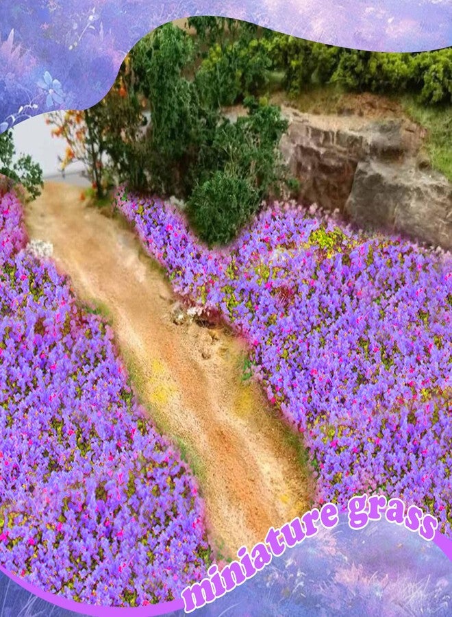 Warmtree Hand Torn Model Grass Tufts Flower Cluster for Miniature Scenery Applicable for N & HO Scale for Train Layouts,Diorama Supplies,and Architectural Models (Purple) - Image 4