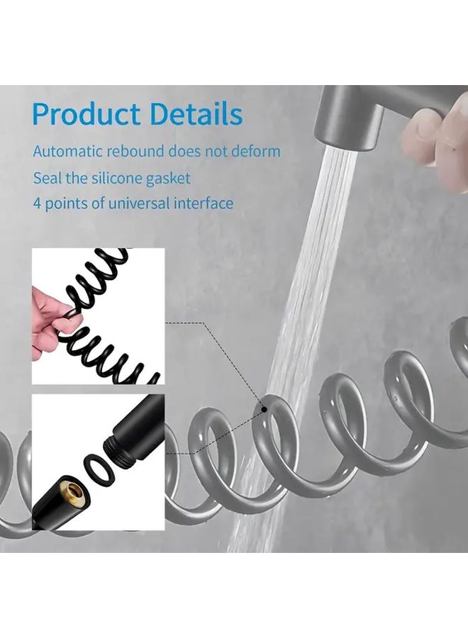 Heavy Duty Retractable Shower Hose 78 74in Quick Connect Leakproof PVC Coiled Design - Image 5