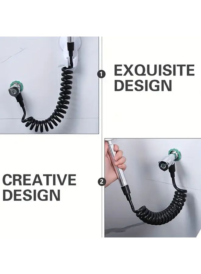 Heavy Duty Retractable Shower Hose 78 74in Quick Connect Leakproof PVC Coiled Design - Image 4
