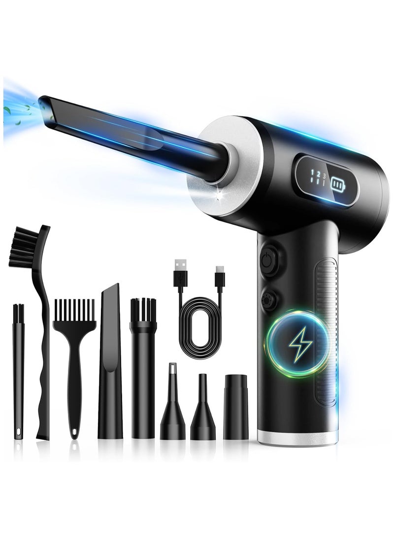 Air Duster-3 Gear Adjustable Electric Air Duster with LED Light, Rechargeable Cordless Air Blower for Keyboard Electric Devices Cleaning. Replaces Compressed Air Cans  - Image 1