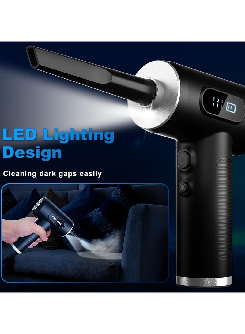 Air Duster-3 Gear Adjustable Electric Air Duster with LED Light, Rechargeable Cordless Air Blower for Keyboard Electric Devices Cleaning. Replaces Compressed Air Cans  - Image 3
