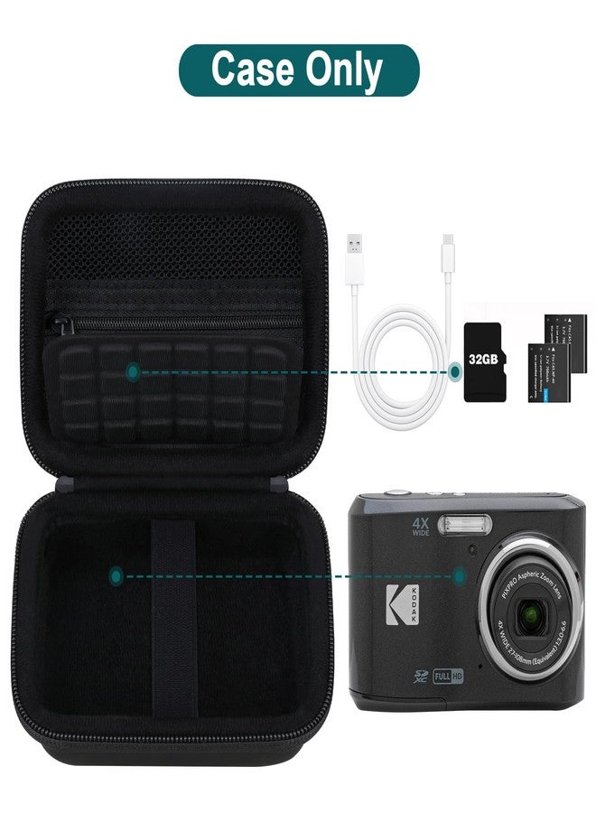 Canboc Carrying Case for Kodak PIXPRO FZ45/ FZ55 16MP Digital Camera, FZ45 Video Vlogging Camera Bag, Mesh Pocket fit Cable, SD Card, Black (Case Only) - Image 2