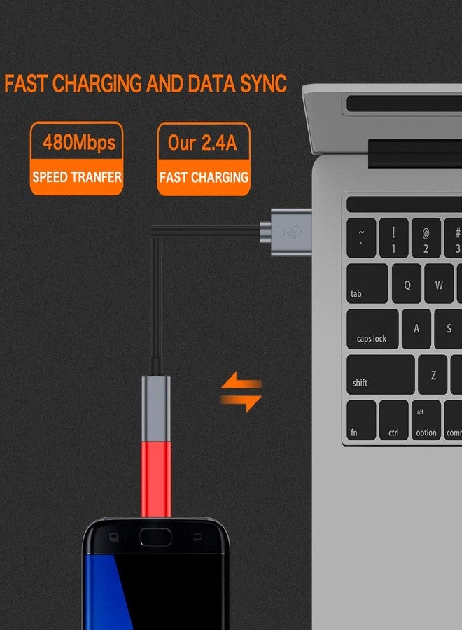 JXMOX USB C to Micro USB Adapter (4-Pack) Type C Female to Micro USB Male Convert Connector Support Charge & Data Sync Compatible with Samsung Galaxy S7/S7 Edge Nexus 5/6 and Micro USB Devices (Red) - Image 4