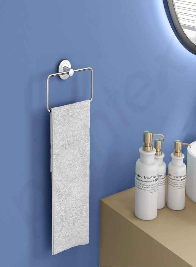 Plantex Stainless Steel Towel Hanger for Wash Basin/Towel Ring/Napkin Holder for Bathroom/Towel Holder/Bathroom Accessories (Chrome - Rectangular) - Image 2