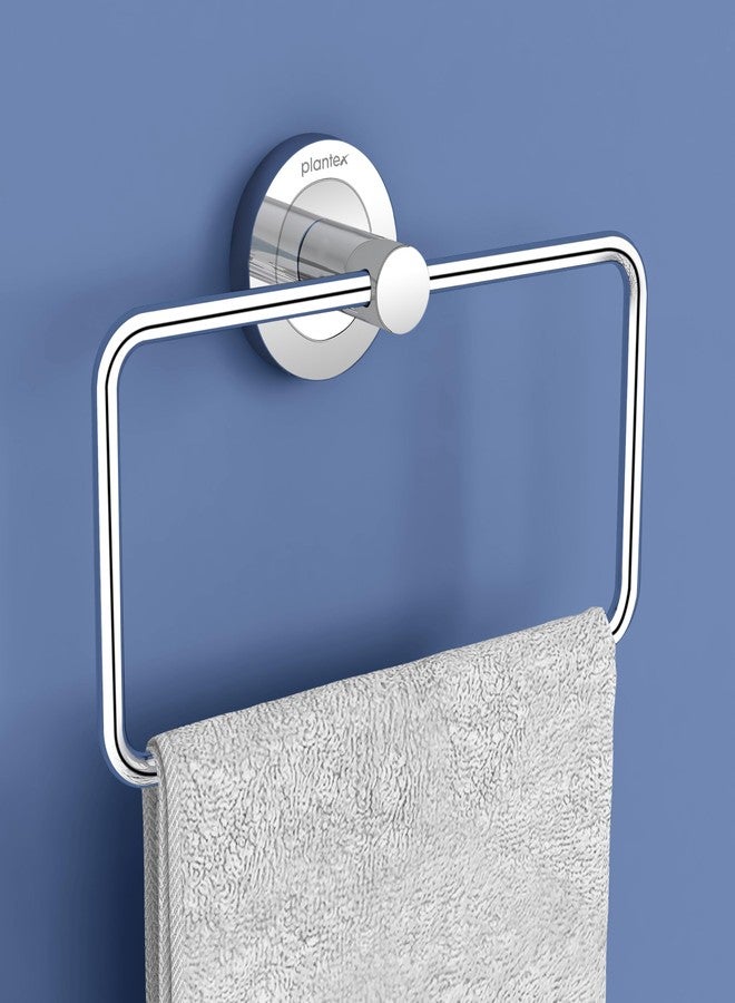 Plantex Stainless Steel Towel Hanger for Wash Basin/Towel Ring/Napkin Holder for Bathroom/Towel Holder/Bathroom Accessories (Chrome - Rectangular) - Image 1