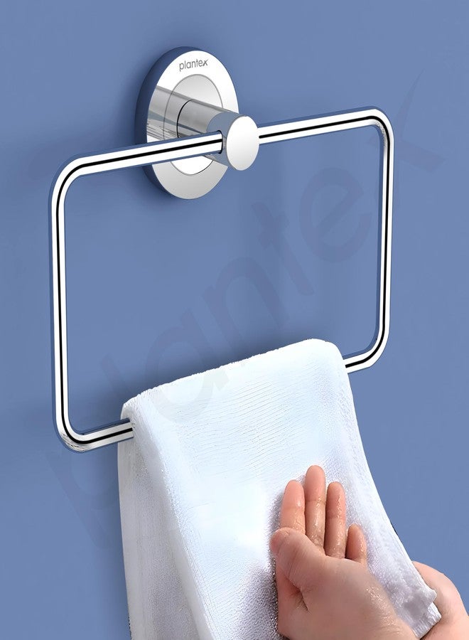 Plantex Stainless Steel Towel Hanger for Wash Basin/Towel Ring/Napkin Holder for Bathroom/Towel Holder/Bathroom Accessories (Chrome - Rectangular) - Image 5