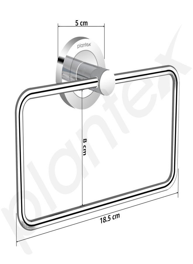Plantex Stainless Steel Towel Hanger for Wash Basin/Towel Ring/Napkin Holder for Bathroom/Towel Holder/Bathroom Accessories (Chrome - Rectangular) - Image 3
