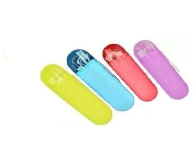 JRS TRADERS Toothbrush Container Capsule Shape for Travel Tooth Brush Cap, Caps, Cover, Covers, Case, Holder, Cases, Home & Outdoor Toothpaste Holder Bottle Travelling Storage Box (Multicolor) - Image 1