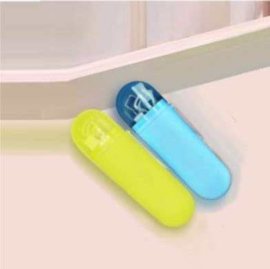 JRS TRADERS Toothbrush Container Capsule Shape for Travel Tooth Brush Cap, Caps, Cover, Covers, Case, Holder, Cases, Home & Outdoor Toothpaste Holder Bottle Travelling Storage Box (Multicolor) - Image 2