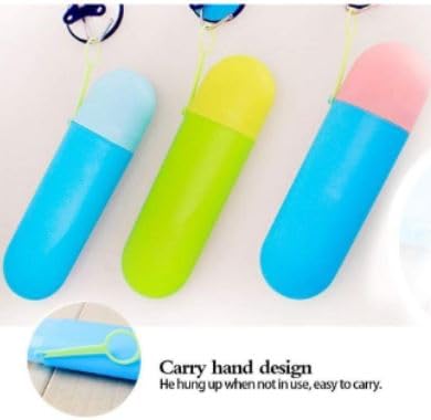 JRS TRADERS Toothbrush Container Capsule Shape for Travel Tooth Brush Cap, Caps, Cover, Covers, Case, Holder, Cases, Home & Outdoor Toothpaste Holder Bottle Travelling Storage Box (Multicolor) - Image 5