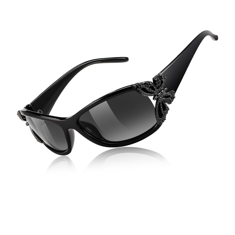 FEISEDY Trendy Polarized Y2K Sunglasses Wrap Around Butterfly Design Fashion Sunnies UV400 Protection B0078 - Image 2