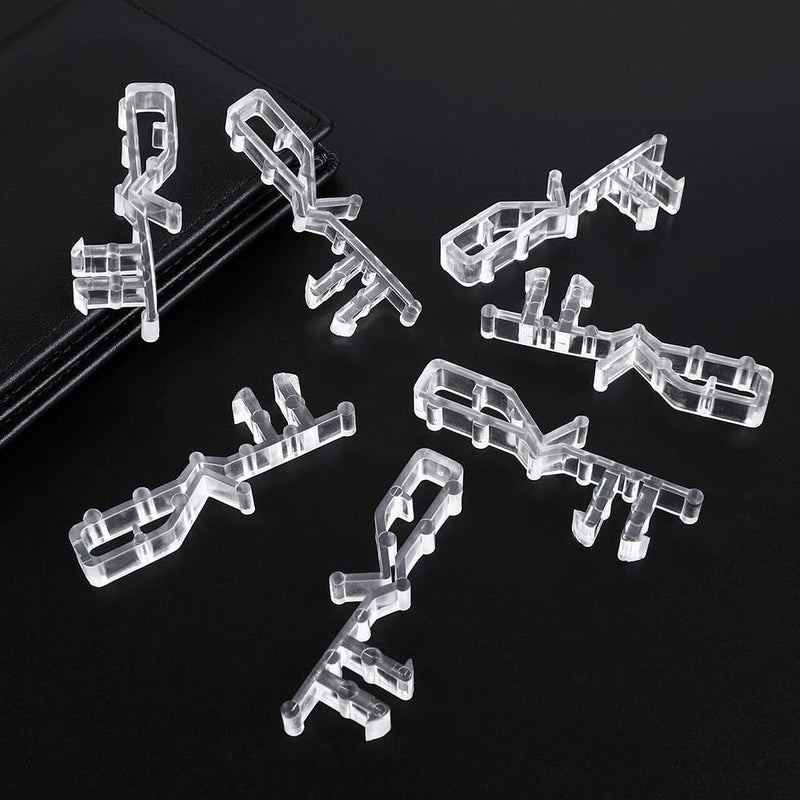 lofrcin Hidden Channel Valance Clips, 2-1/8inch Clear Plastic Valance Clips for The Valance with a Groove in The Back (12pcs) - Image 2