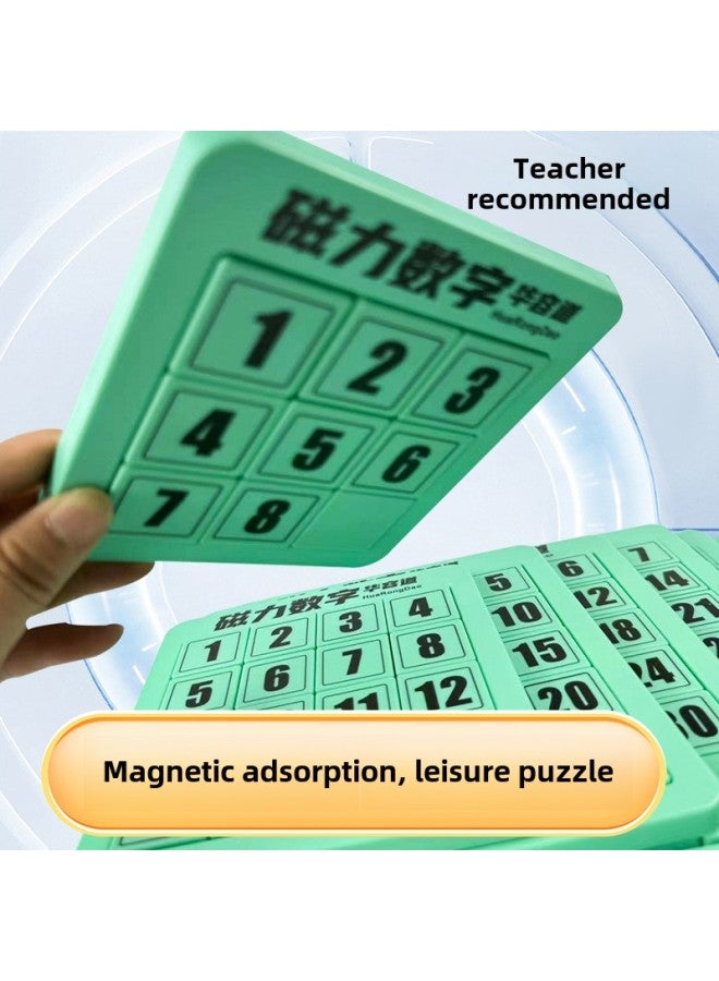 Toys Huarong Road Magnetic Suction Toys Digital Puzzle Children's Digital Toys Educational Toys Magnetic Huarong Road-Specifications:Magnetic Level 5 (send Spare Chess) - Image 4