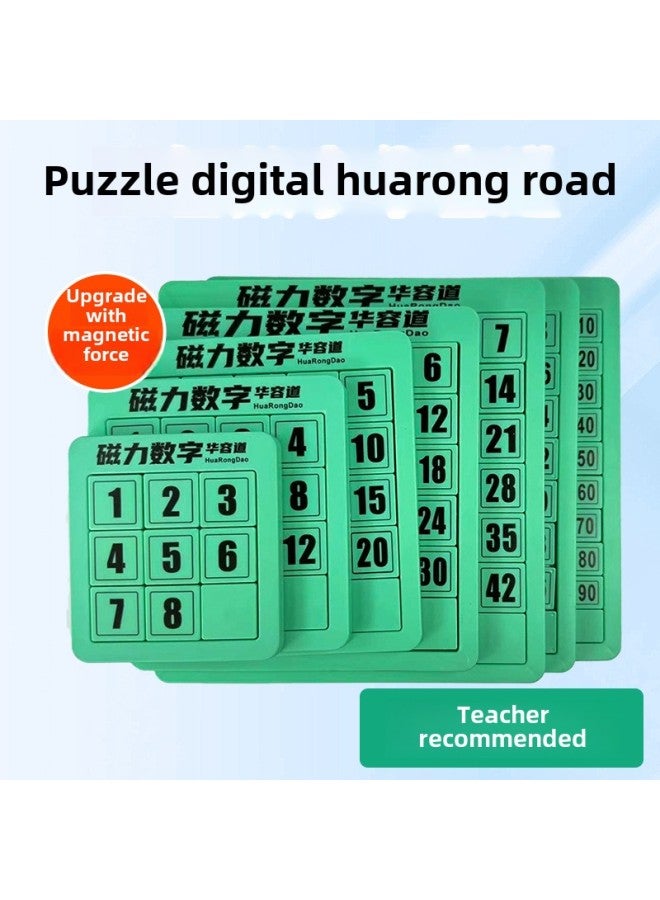 Toys Huarong Road Magnetic Suction Toys Digital Puzzle Children's Digital Toys Educational Toys Magnetic Huarong Road-Specifications:Magnetic Level 5 (send Spare Chess) - Image 2
