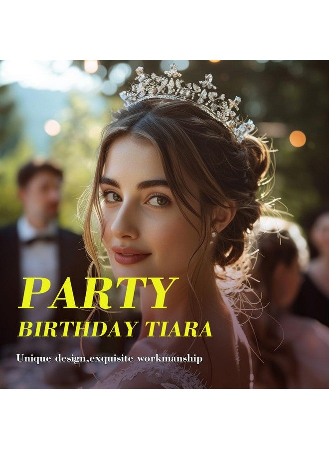 GENBREE Happy Birthday Crown Headband Sparkly Birthday Tiara Princess Party Festival Hair Accessories For Women (Silver, One Size)  - Image 4
