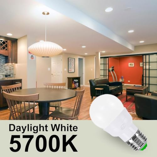 iLC مصباح LED RGB من ILC، يتغير لونه، يعادل 40 واط، ضوء النهار الأبيض، 450 لومن، قابل للتعتيم 5 واط قاعدة لولبية E26 RGBW، مصباح مزاج - 12 خيار لون - تحكم عن بعد بالأشعة تحت الحمراء متضمن (4 عبوات) - Image 3