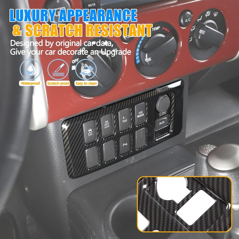 LLKUANG ABS Center Console Driver Assistance Decoration Cover for Toyota FJ Cruiser 2007-2021 - Image 4