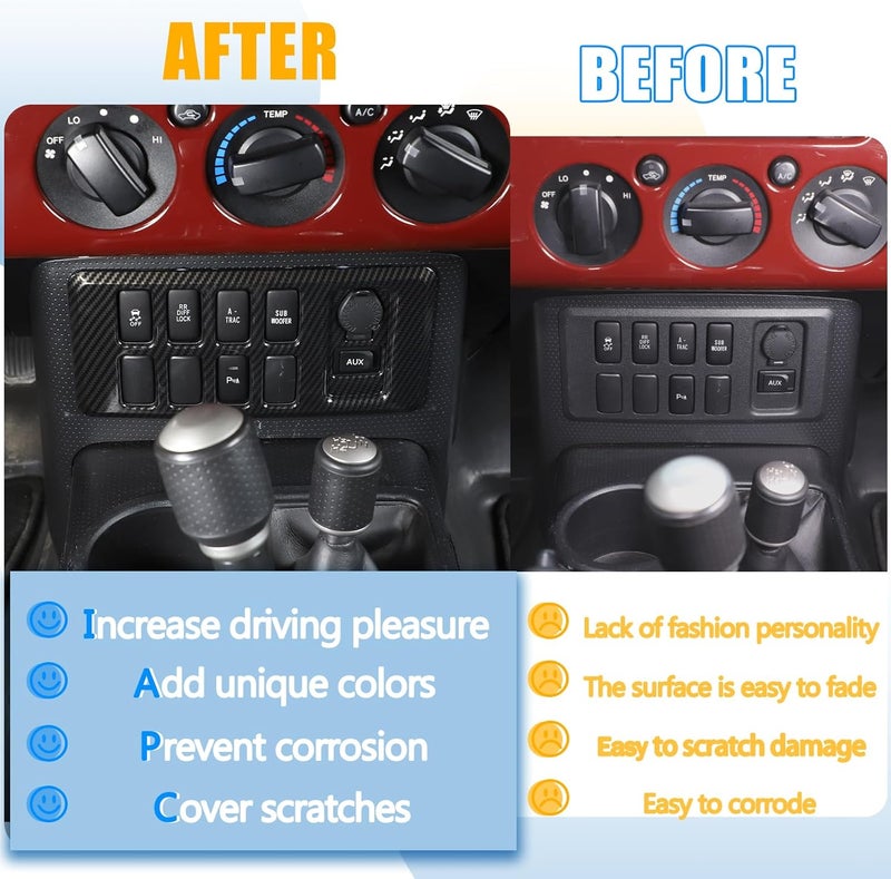 LLKUANG ABS Center Console Driver Assistance Decoration Cover for Toyota FJ Cruiser 2007-2021 - Image 2