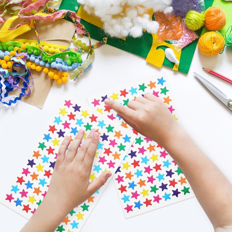 NUOBESTY Calcomanias Para Uñas Pack 960pcs mini scrapbook bling decor color stickers decor multicolor star stickers stars decals reward stickers for paper flash crafts little stars Label - Image 4