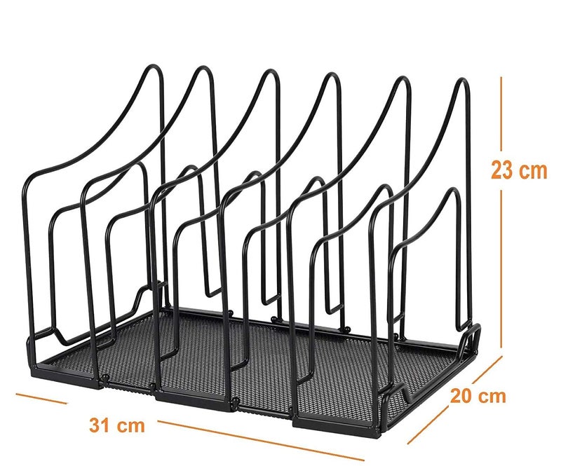 MetalTouch Metal Desktop Magazine Stand & File Organizer - Tiered Shelf, Book & Magazine Storage for Home, School, Office - Black - Image 3
