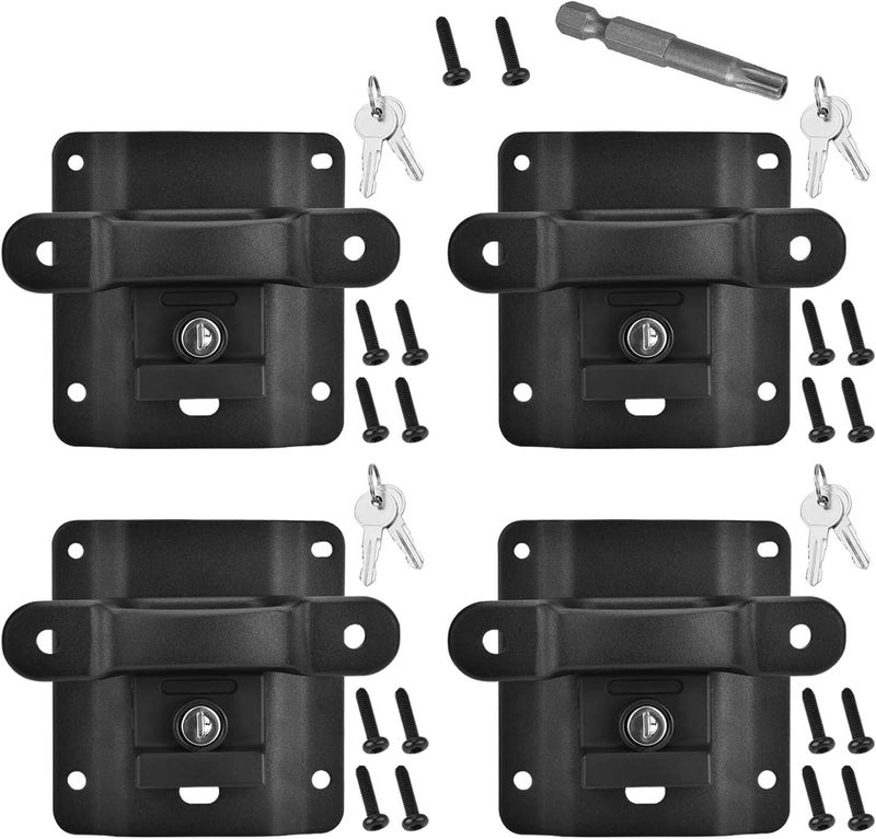 SPEEDWOW Bed Tie Down Anchors Brackets Box Link with Plates Compatible with F150; Compatible with F250; Compatible with F350 2015-2021; Compatible with Raptor 2015-2022 Truck Bed Tie Downs Car F150 - Image 1