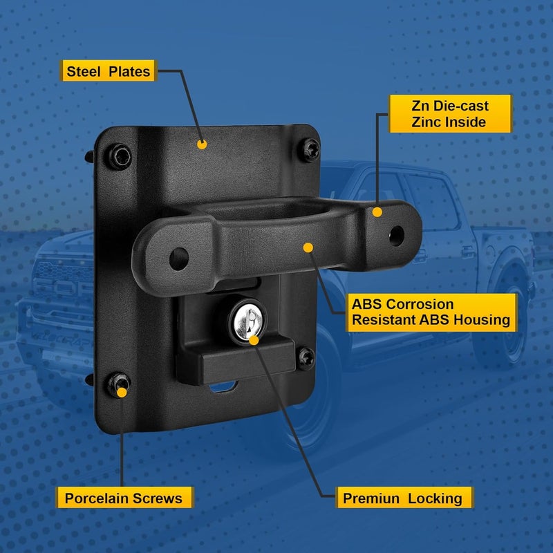 SPEEDWOW Bed Tie Down Anchors Brackets Box Link with Plates Compatible with F150; Compatible with F250; Compatible with F350 2015-2021; Compatible with Raptor 2015-2022 Truck Bed Tie Downs Car F150 - Image 2
