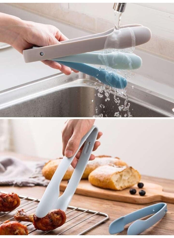 3-in-1 Silicone Food Tongs Set – Multi-Size Heat Resistant Kitchen Serving Tongs with Non-Slip Grip for Cooking, BBQ, Salad & Food Serving - Image 4
