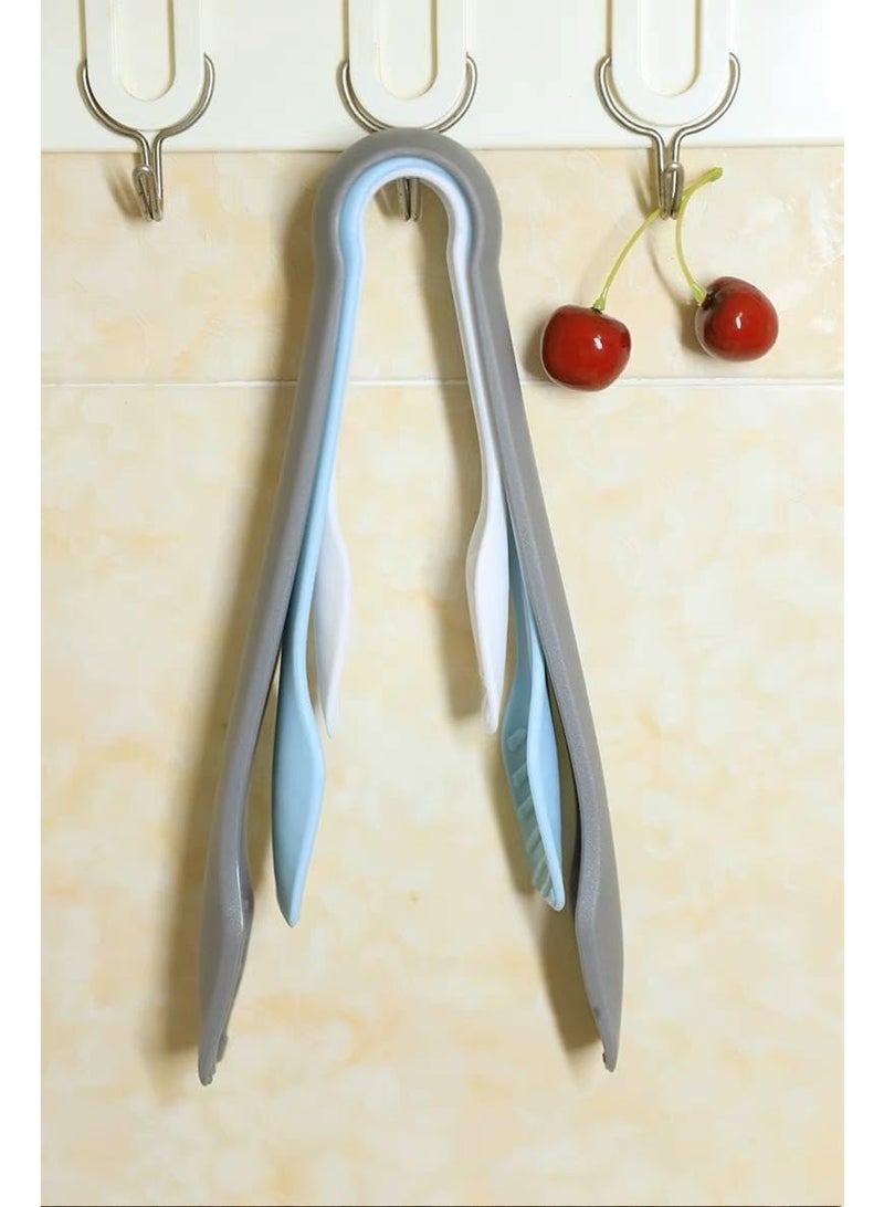 3-in-1 Silicone Food Tongs Set – Multi-Size Heat Resistant Kitchen Serving Tongs with Non-Slip Grip for Cooking, BBQ, Salad & Food Serving - Image 5