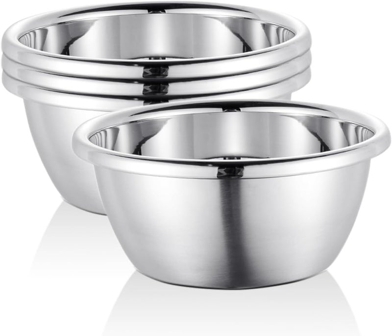 WANBY Stainless Steel Bowls Set 54 Oz Large Metal Salad Bowls Unbreakable Dinner Bowls Set Dishwasher Safe for Kitchen Home Camping Outdoor Party BBQ 4 - Image 1