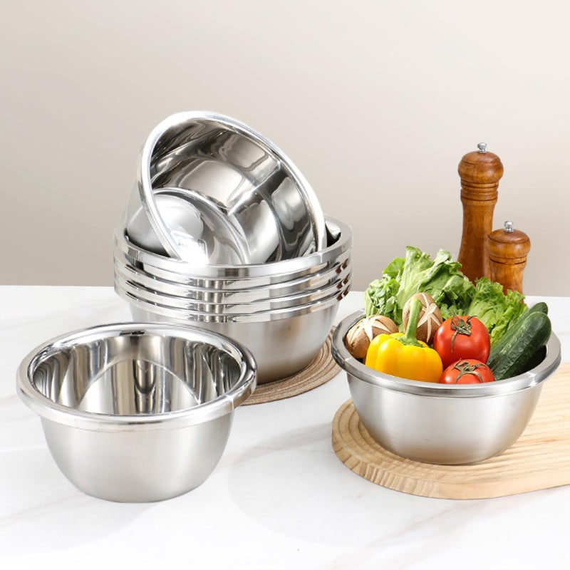 WANBY Stainless Steel Bowls Set 54 Oz Large Metal Salad Bowls Unbreakable Dinner Bowls Set Dishwasher Safe for Kitchen Home Camping Outdoor Party BBQ 4 - Image 3