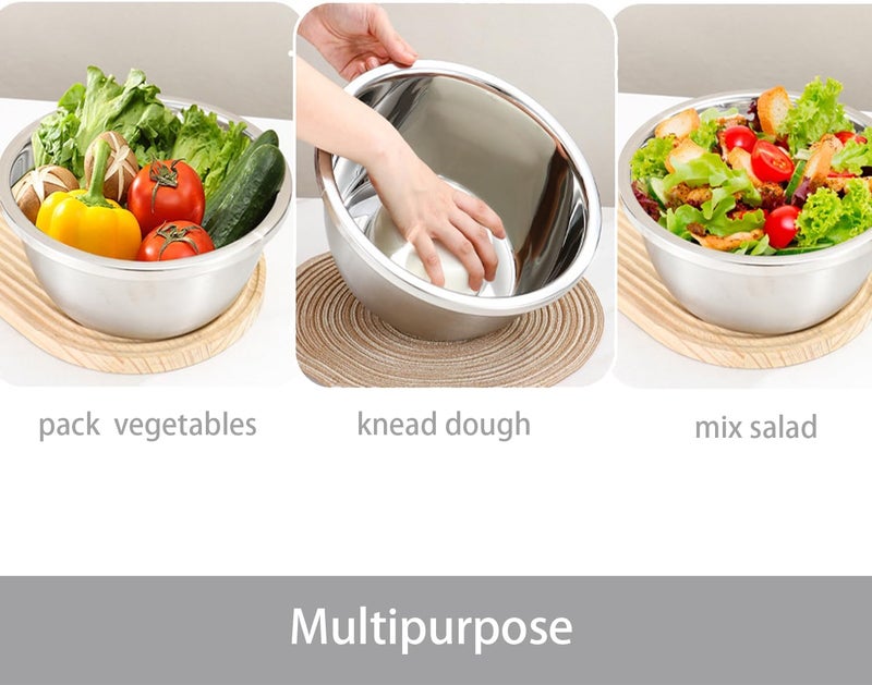 WANBY Stainless Steel Bowls Set 54 Oz Large Metal Salad Bowls Unbreakable Dinner Bowls Set Dishwasher Safe for Kitchen Home Camping Outdoor Party BBQ 4 - Image 5
