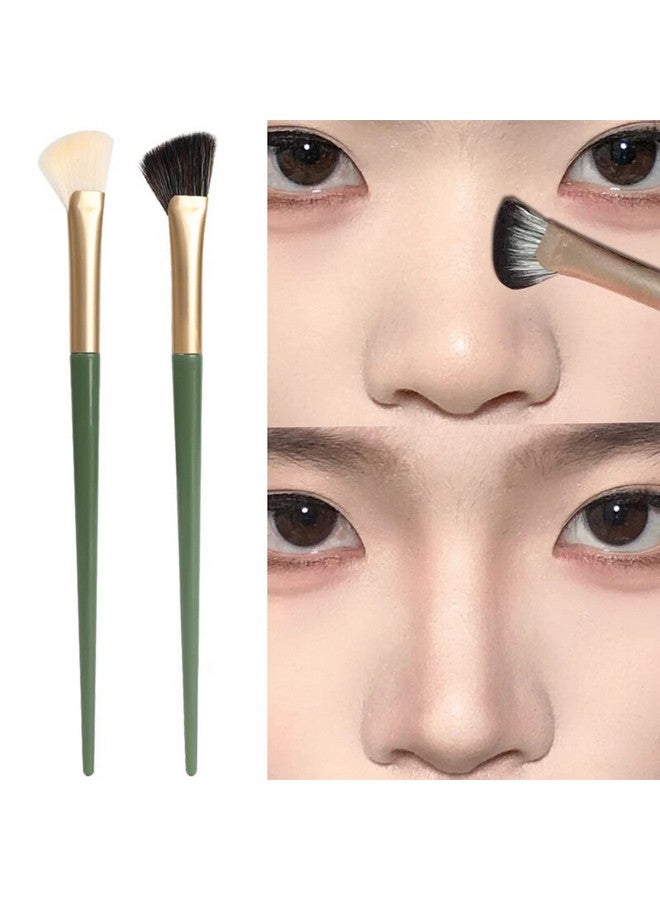 TEONEI Half Fan-Shape Nose Shadow Brush,Angled Contour Makeup Brush,Professional Highlighter Blush Make Up Tools,2Pcs - Image 2