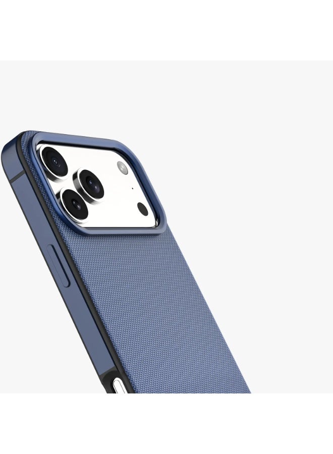 LEVELO iPhone 17 Pro MagSafe Case Cuir With Comfortable Grip & Premium PU Leather / Shock-Resistant Bumper / Aluminum Alloy Frame for Camera & Buttons / Strong Magnets - Midnight Blue - Image 4