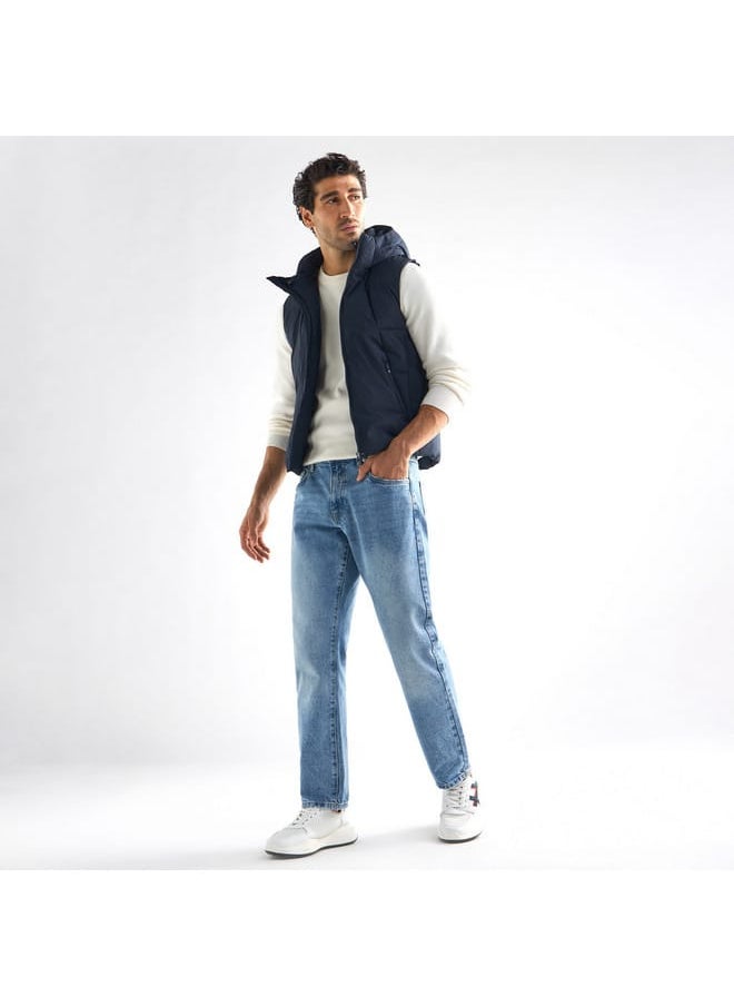 Splash FAV Quilted Sleeveless Jacket with Hood and Zip Closure  - Image 2