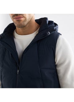 FAV Quilted Sleeveless Jacket with Hood and Zip Closure  - Image 4