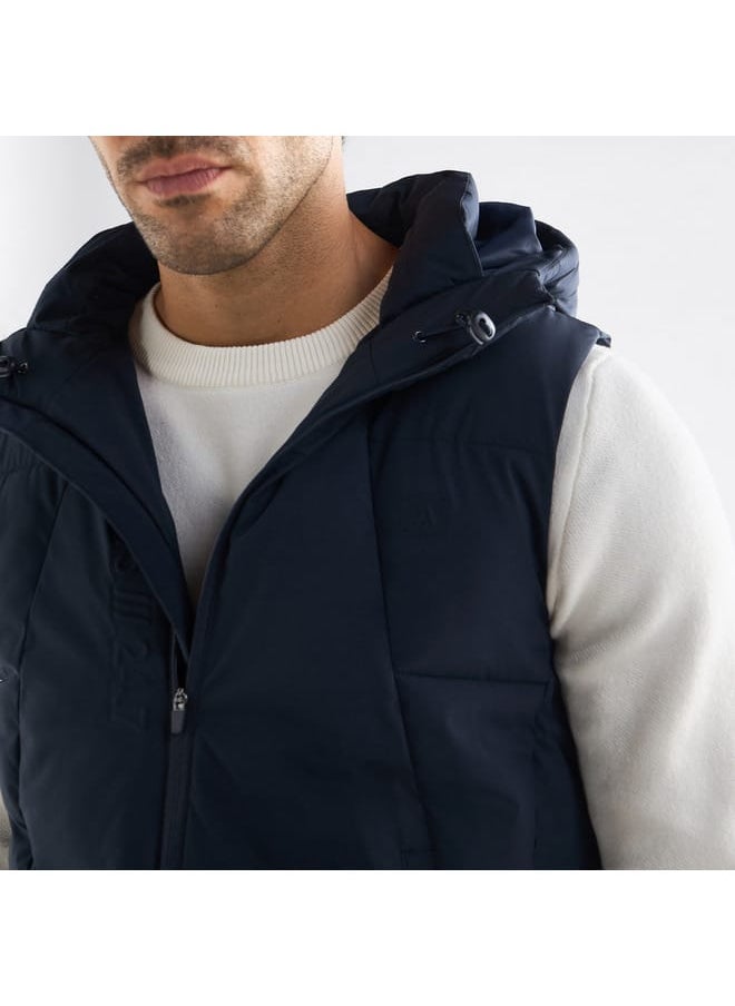 Splash FAV Quilted Sleeveless Jacket with Hood and Zip Closure  - Image 4