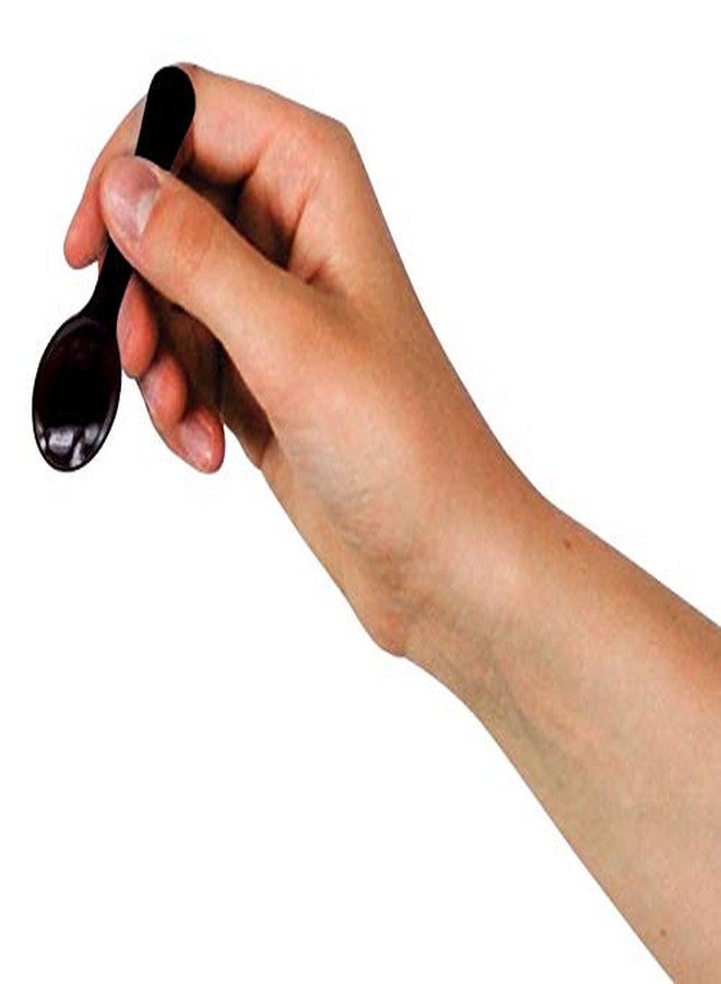 Gmark Extra Sturdy, Gmark 100pc 3-Inch Taster Plastic Mini Spoons Black Clear Best for Chocolate Coffee flavor Ice Cream Dessert Black 1 Box Set GM1002H - Image 3