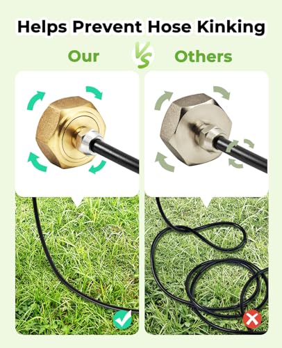 HOMENOTE US Standard Faucet Adapter, 3/4'' to 1/4'' Hose Adapter, Convert 3/4" Female Hose Thread Bib to 1/4" Tubing, 2 Brass Adapters with 4 Washers - Image 4