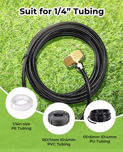 HOMENOTE US Standard Faucet Adapter, 3/4'' to 1/4'' Hose Adapter, Convert 3/4" Female Hose Thread Bib to 1/4" Tubing, 2 Brass Adapters with 4 Washers - Image 3