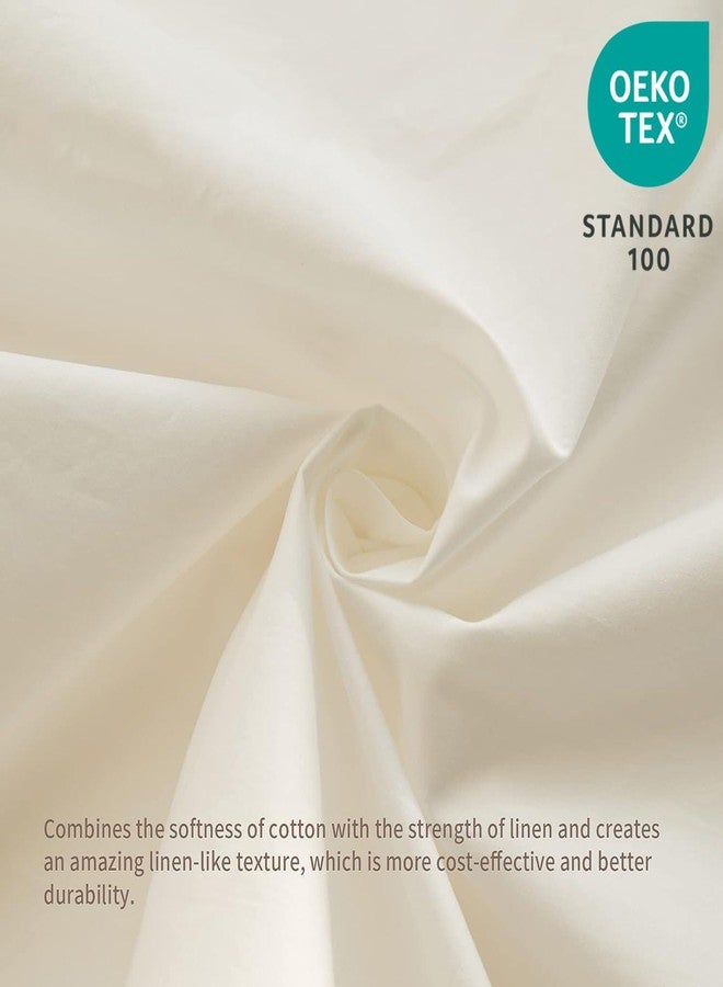 BISELINA French Linen Bed Skirt with Pleated Frills 22-Inch Tailored Drop Natural Flax Cotton Blend Dust Ruffle Soft Cozy Farmhouse Bedding (22" Queen, White) - Image 2