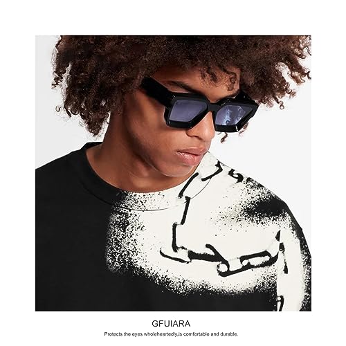 GFUIARA Trendy Square Sunglasses for Men Women Fashion Thick Rectangle Sun Glasses UV Protection Shades Designer Style - Image 3