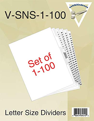 Exhibitindexes® Side Collated Exhibit Tabs 1-100 - AVE Style Bold Tabs - Side Collated Exhibit Tabs Made in The USA | Letter Size - 1-100 - Sets - Image 4