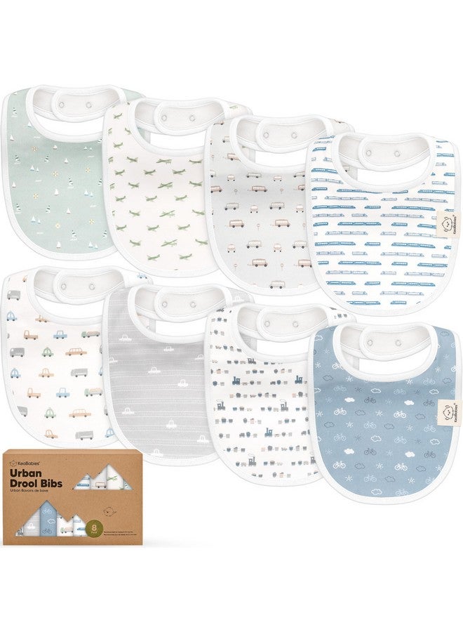 KeaBabies 8-Pack Organic Baby Bibs for Boys, Girls - Soft Cotton Drooling and Teething Baby Bibs, Baby Girl Bibs, Baby Boy Bibs, Baby Drool Bibs for Baby Girl, Boy, Newborn Infant Bibs(Vessels)  - Image 1