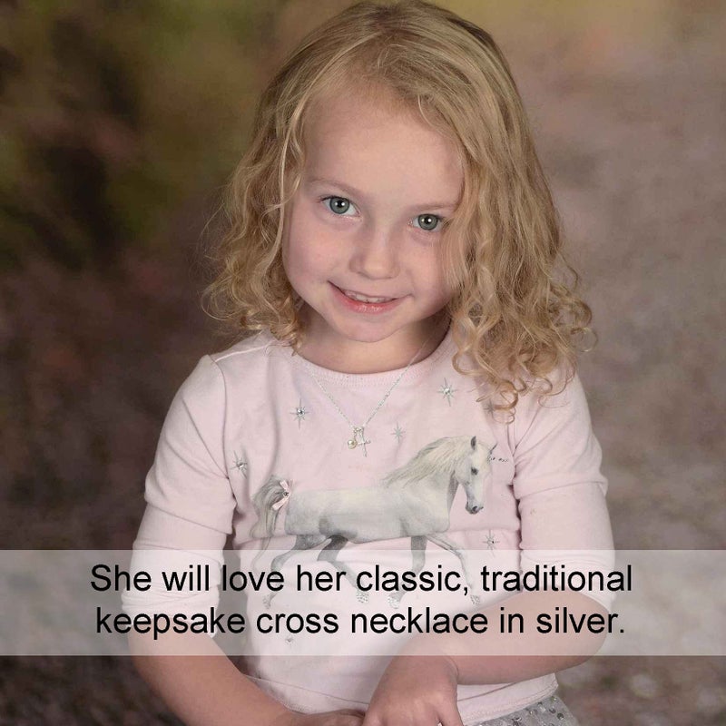 AnalysisyLove Sterling Silver Cross Necklace for Girls - First Communion, Baptism, Confirmation Gifts for Teenage Girl, Little Girls Jewelry with Pearl, Easter Gifts for Godchild - Image 5