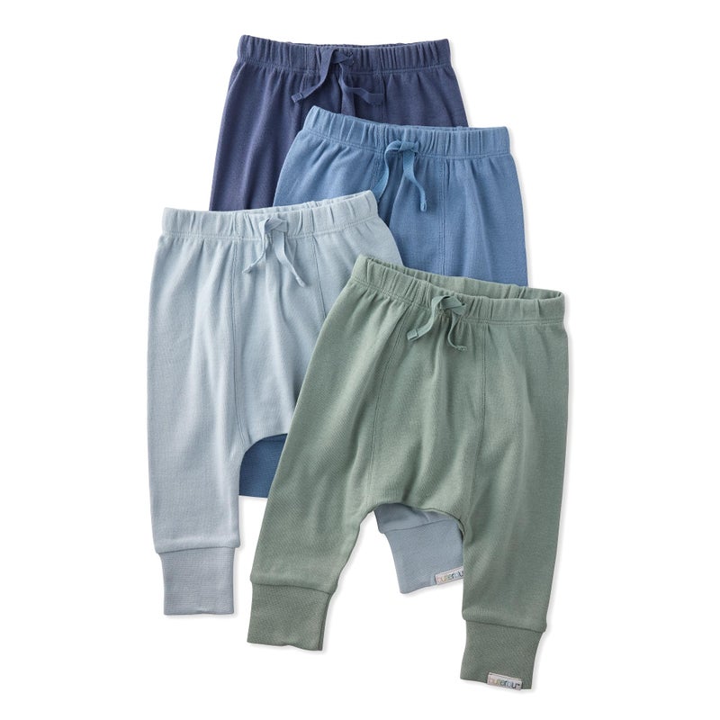 Butterblu Jordan 4-Pack Jogger Pants 100% Organic Cotton Bottoms for Boys & Girls, Terra, 3-6 Months - Image 1