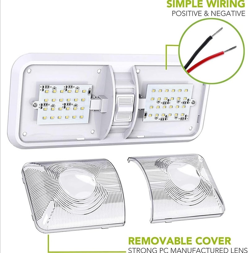 DEMULAX 640 Lumen Double Dome Light for RV and Trailer - Image 3